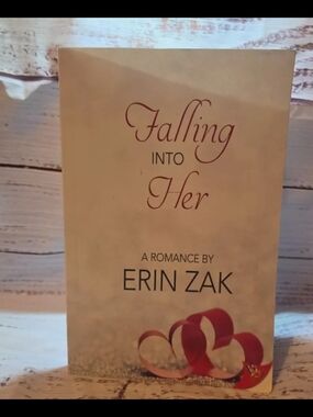 Falling Into Her by Erin Zak - Beige Cover with Pink Hearts